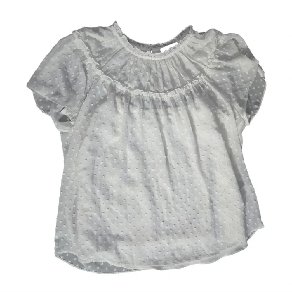 J. CREW | Ivory Sheer Swiss Dot Blouse w/Camisole Sz S